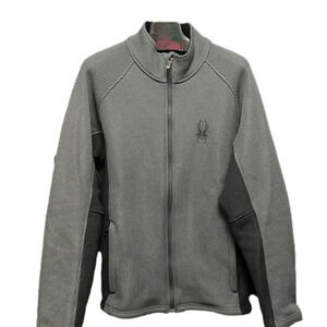 𝅺spyder Core Sweater Gray/Black Full-Zip Mid-Weight Jacket